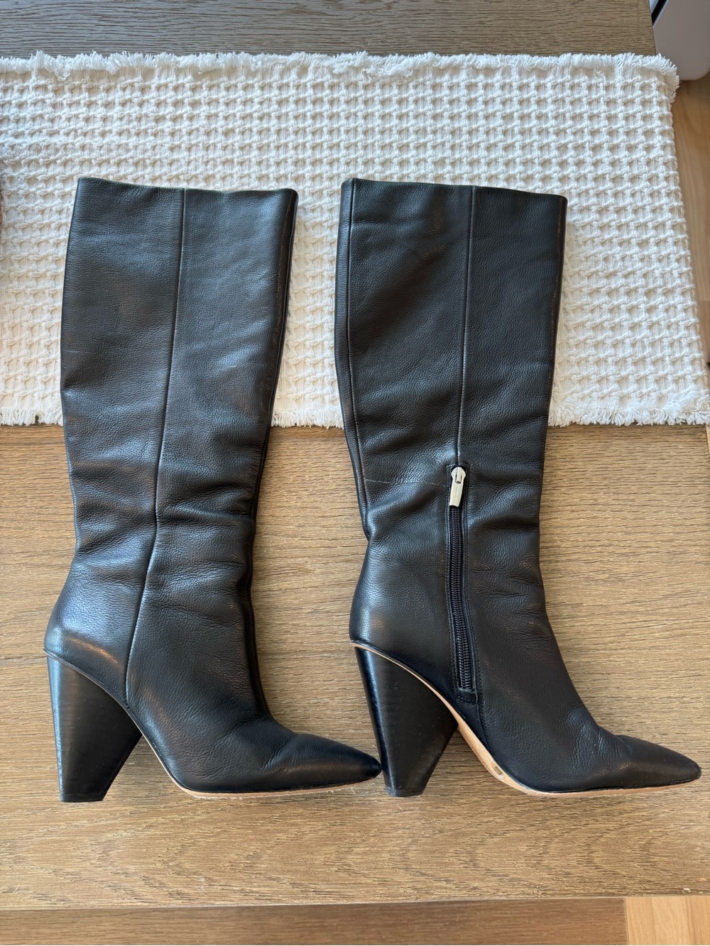 Vince Camuto Black Leather Heel Boots - Women